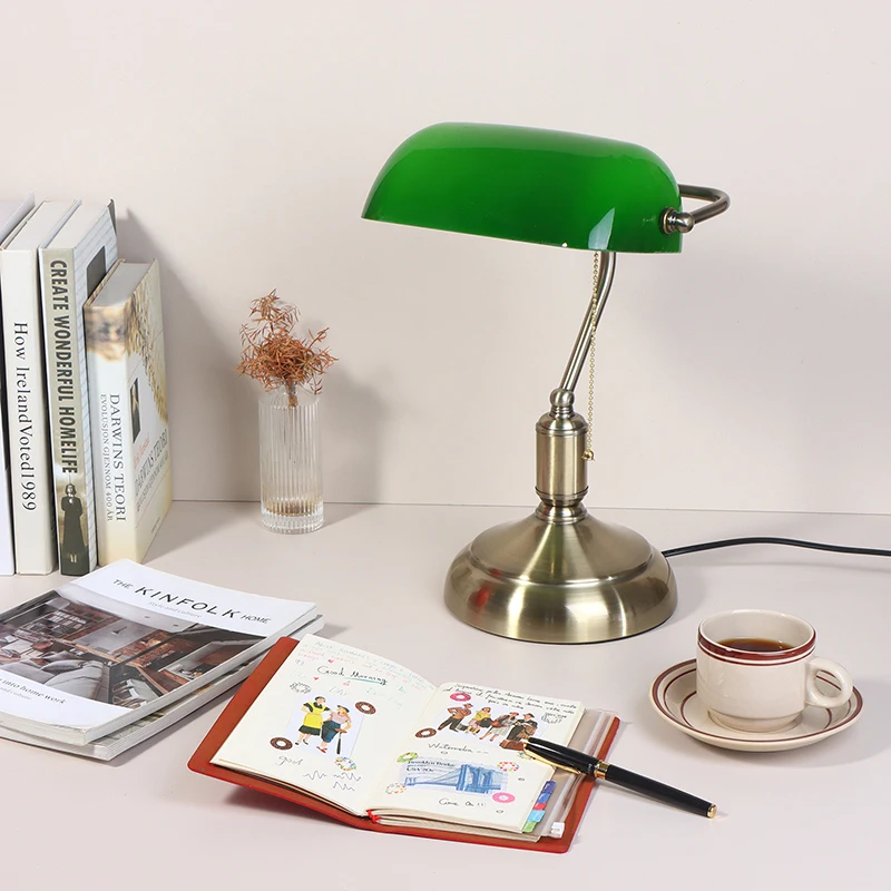 Classical Vintage Banker Lamp Table Lamp Green Glass Cover Desk Lights For Bedroom Study Home Reading Fixture
Classical Vintage Banker Lamp Table Lamp Green Glass Cover Desk Lights For Bedroom Study Home Reading Fixture