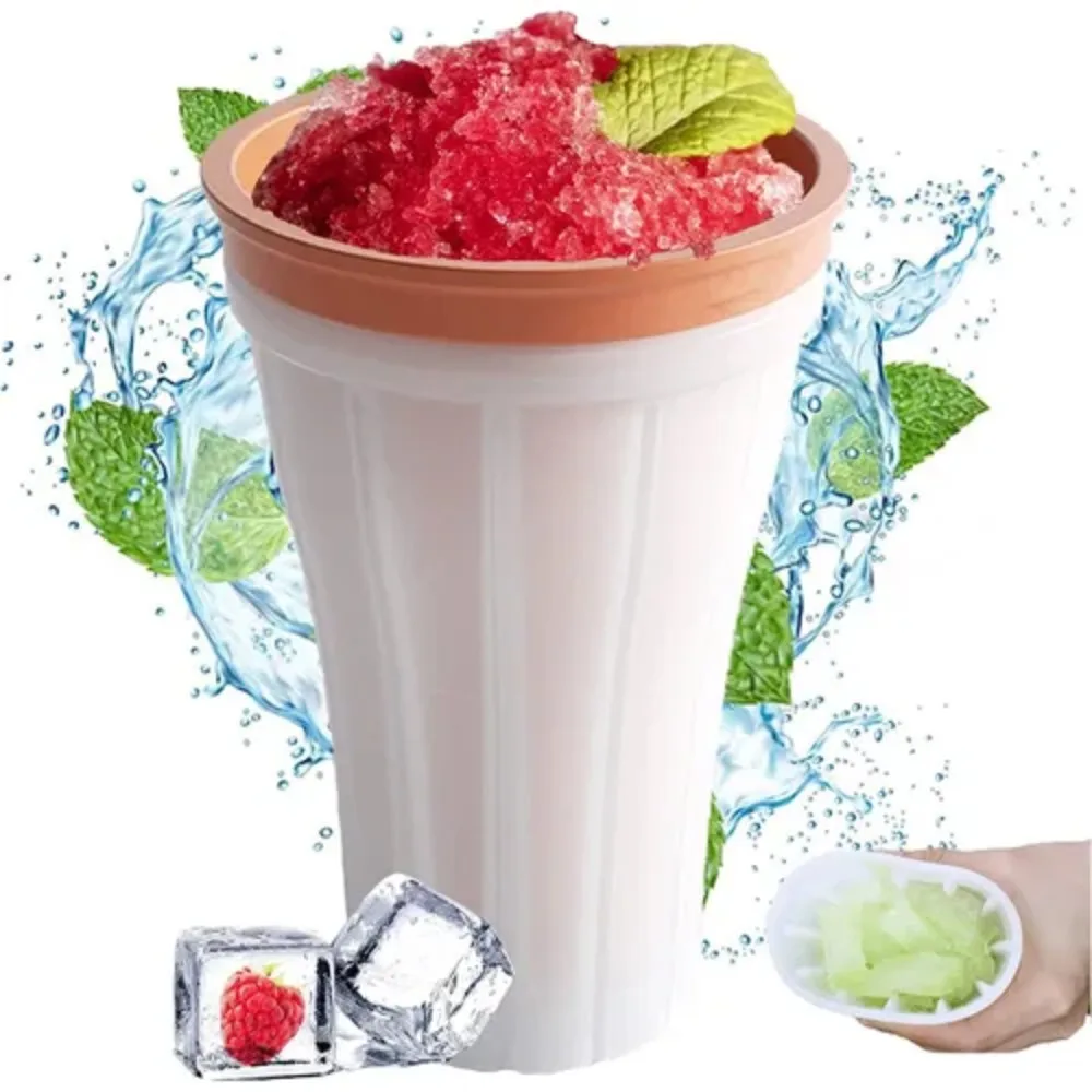 

TPE Smoothie Cup Labor-saving Quick Stripping Soft Ice Cream Slushy Maker Quick-Frozen Pinch Squeeze Slush Cup Milkshake