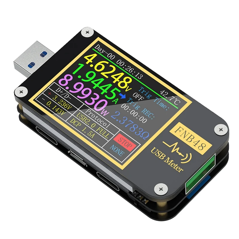 FNB48 PD Trigger Voltmeter Amperemeter Current Voltmeter USB Tester QC4 PD3.0 2.0 Charging Protocol Capacity Test
FNB48 PD Trigger Voltmeter Amperemeter Current Voltmeter USB Tester QC4 PD3.0 2.0 Charging Protocol Capacity Test