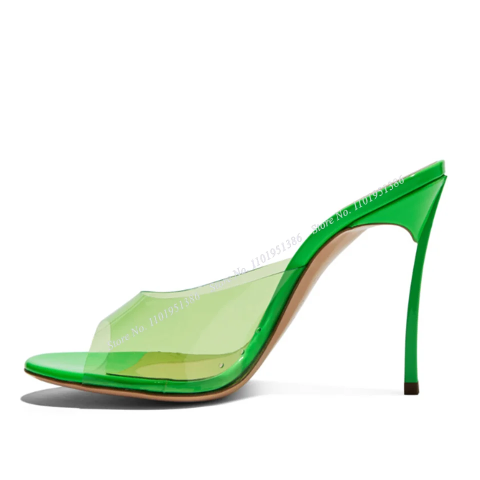 Abesire Green Metal Heel Slippers Sandals Clear PVC Stilettos High Heel Open Toe Shoes for Women Shoes on Heels Zapatillas Mujer
Abesire Green Metal Heel Slippers Sandals Clear PVC Stilettos High Heel Open Toe Shoes for Women Shoes on Heels Zapatillas Mujer