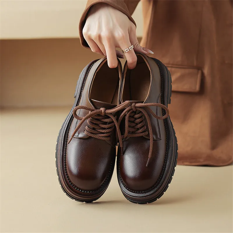 2024 Spring Split Leather Women Shoes Round Toe Chunky Heel Women Pumps Shoes for Women Deep Mouth Lace Loafers Platform Shoes
2024 Spring Split Leather Women Shoes Round Toe Chunky Heel Women Pumps Shoes for Women Deep Mouth Lace Loafers Platform Shoes