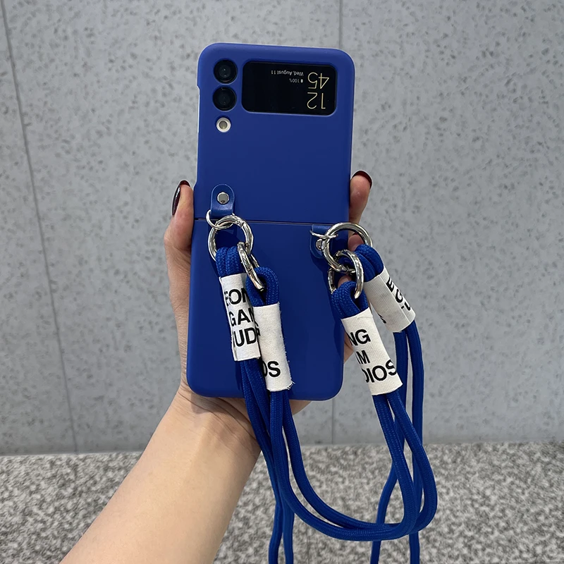 For Samsung Galaxy ZFlip3 Cover High Leather Klein Blue Luxury Cases with Fashion Lanyard Cases for Z Flip 3 Samsung F7110 Case
For Samsung Galaxy ZFlip3 Cover High Leather Klein Blue Luxury Cases with Fashion Lanyard Cases for Z Flip 3 Samsung F7110 Case