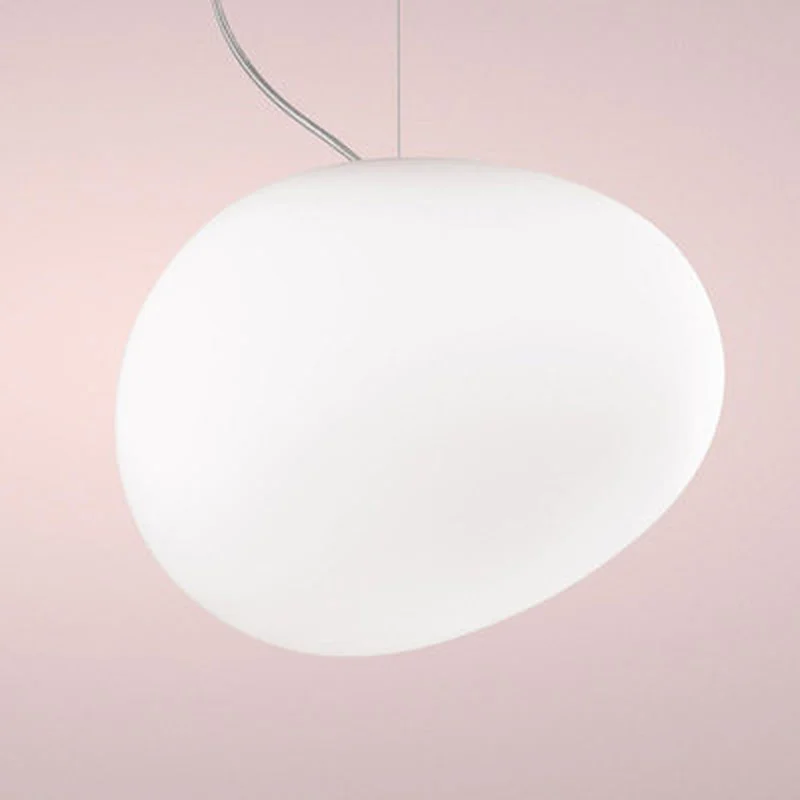 

Modern oval milk white glass pendant lamp office shop bar cafe restaurant hotel hall home bedside dinning room suspension light