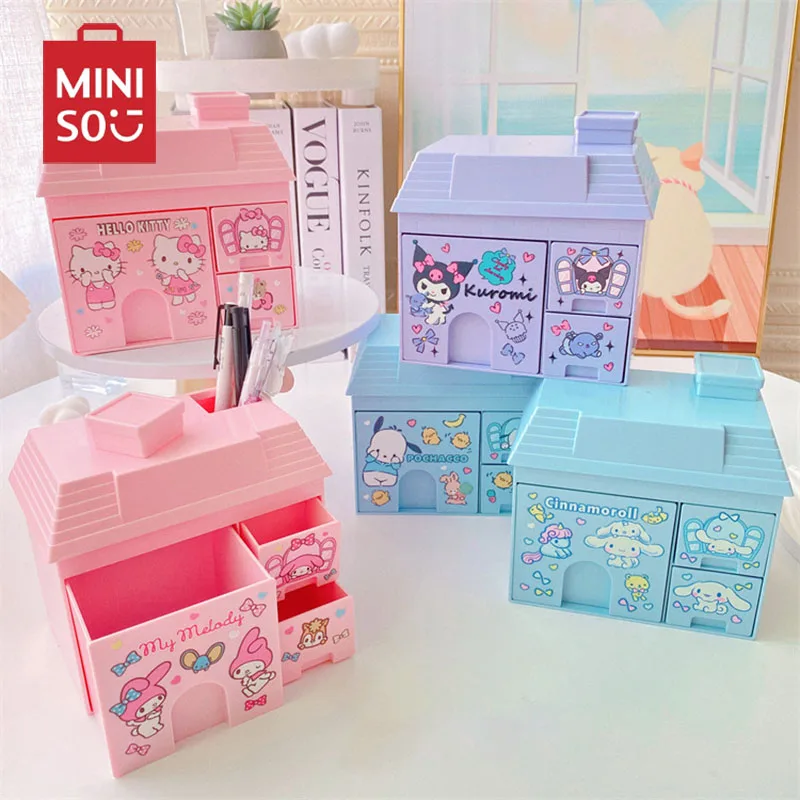 

Sanrio аниме Hello Kitty многофункциональный ящик для хранения Kuromi студенческий канцелярский ящик для хранения Мелодия кавайные игрушки подарок для детей на день рождения