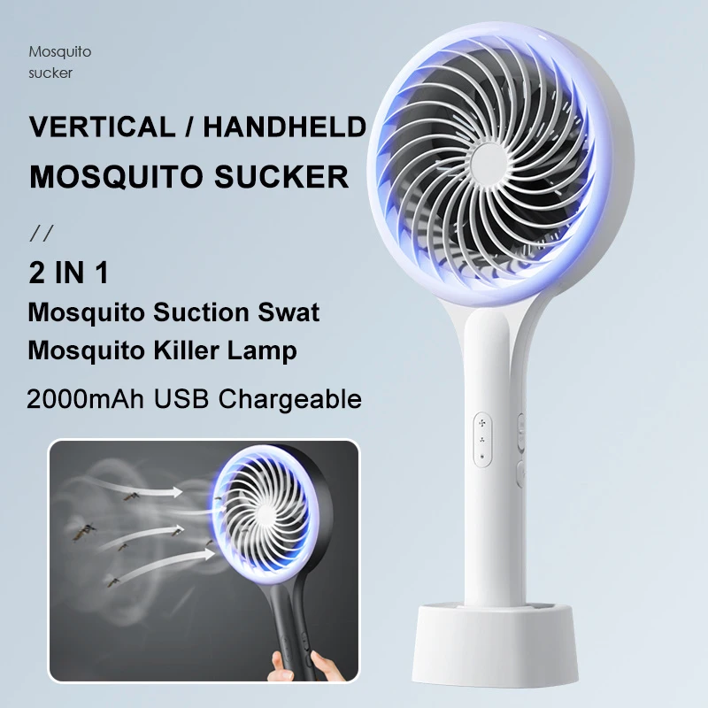 

Mosquito Killer Lamp Mute Insect Repellent 2-in-1 Electric Suction Mosquitoes Racket USB Rechargeable Summer Fly Trap Bug Zapper