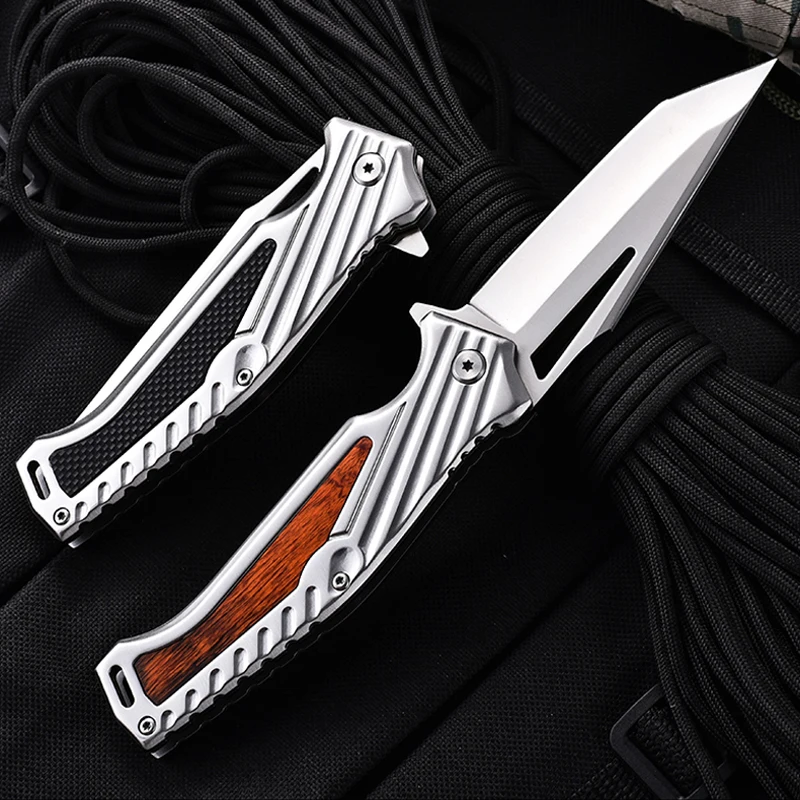 

Damascus Steel Folding Knife Outdoor Survival Military Tactical Knife Easy to Carry Self Defense Knife Suitable for Camping