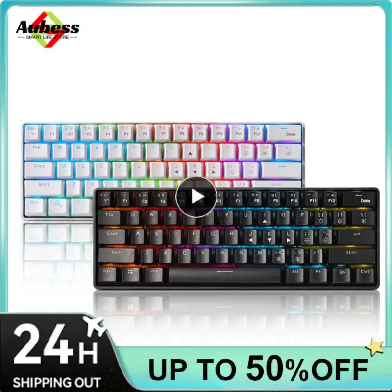 

SK61 61 Key Mechanical Keyboard USB Wired LED Backlit Axis Gaming Mechanical Keyboard Gateron Optical Switches For Desktop