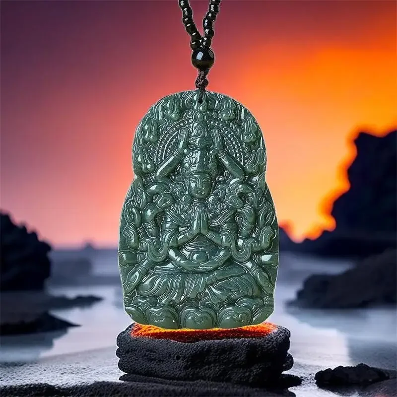 

Hetian Jade Guanyin Pendant Gemstones Stone Man Men Charms Chinese Necklace Pendants Designer Jewelry Natural Carved Talismans