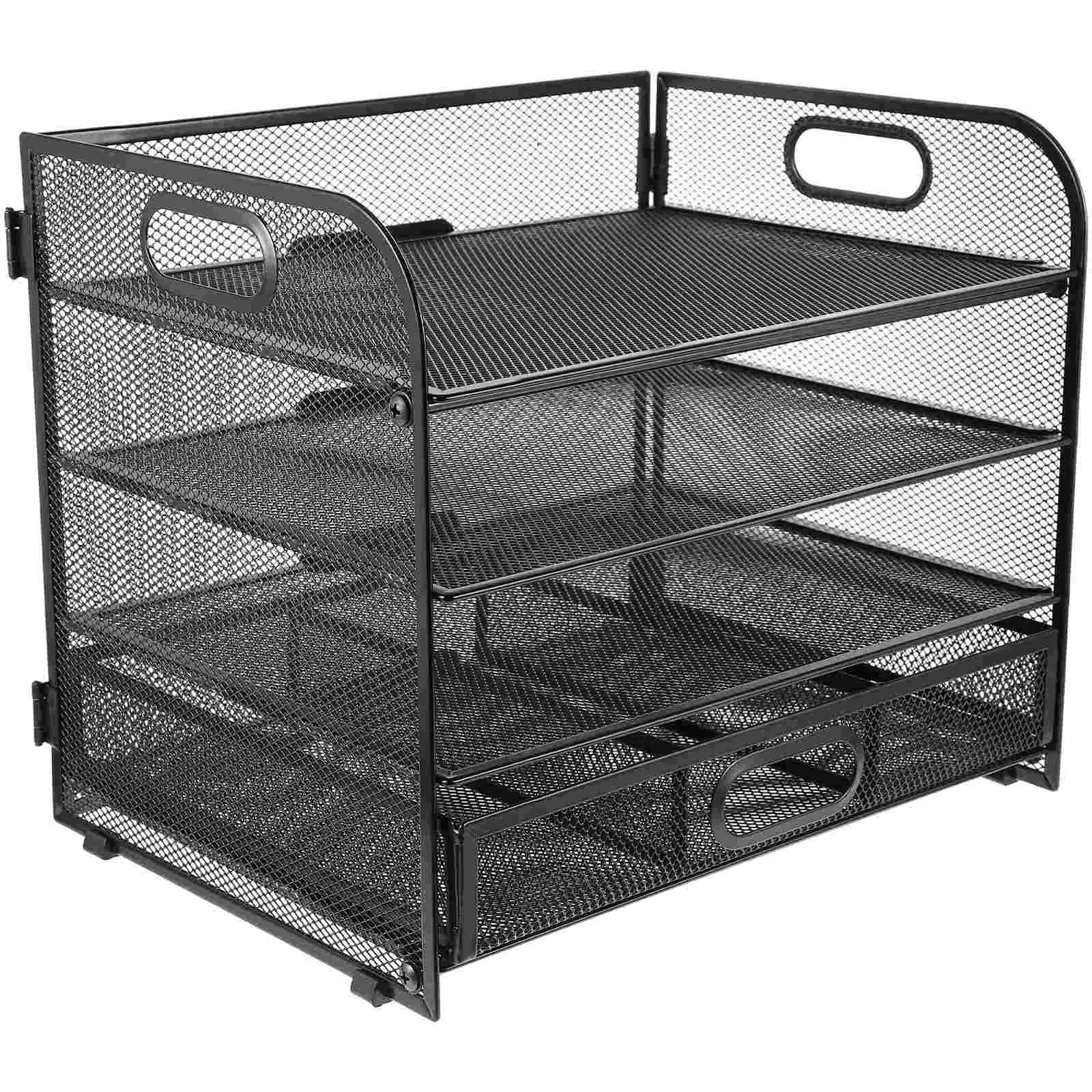 Documents Holder Pallets with Drawer Organizer Carbon Steel Exquisite Magazine Rack Office 
Documents Holder Pallets with Drawer Organizer Carbon Steel Exquisite Magazine Rack Office