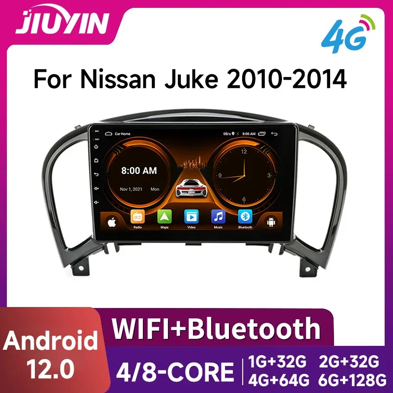 

JIUYIN 9" 4G Carplay 2din Android 12.0 Car Radio Multimedia Video Player GPS Navigation For Nissan Juke YF15 2010-2014 Head Unit