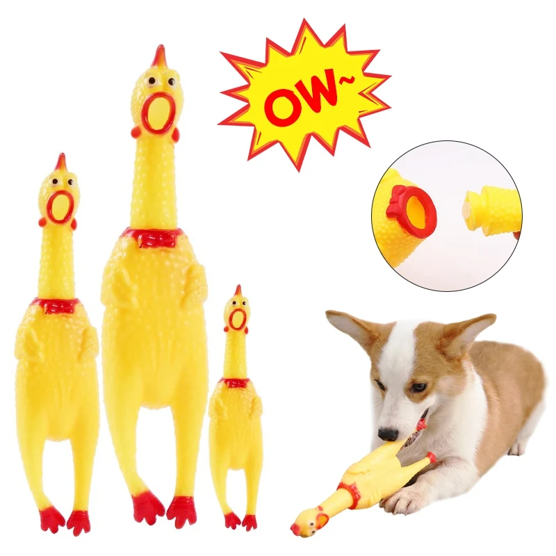 

Screaming Chicken Dog Toy Interactive Squeeze Squeaky Puppy Cleaning Teeth Sound Molar Toys Chew Funny Creative Dogs Supplies