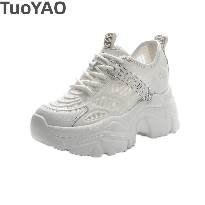 8cm Air Mesh Genuine Leather Hidden Heel Platform Wedge Chunky Sneakers Summer Spring Women Lace Up White Color Rhinestone Shoes
8cm Air Mesh Genuine Leather Hidden Heel Platform Wedge Chunky Sneakers Summer Spring Women Lace Up White Color Rhinestone Shoes
