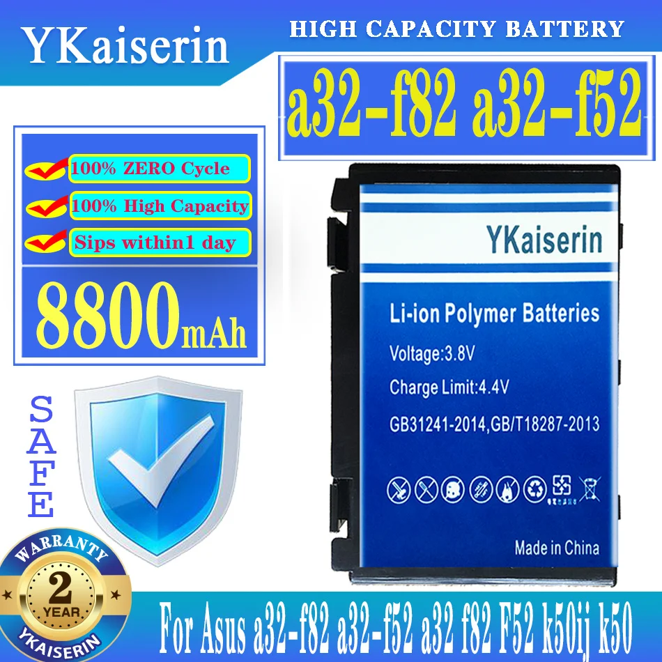 

YKaiserin 8800mAh Battery for Asus f82 F52 k50ij k50 K51 k50ab k40in k50id k50ij K40 k50in k60 k61 k70 a32-f82 a32-f52 a32