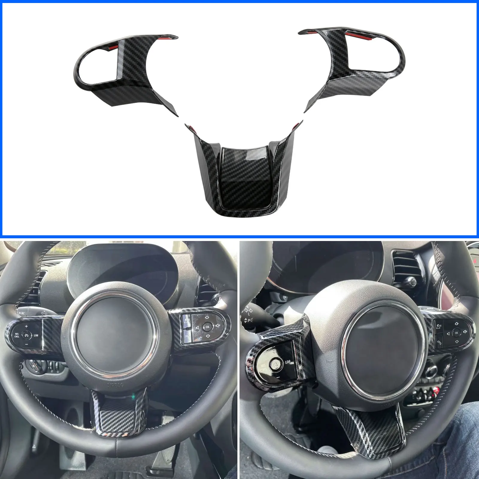 Carbon Fiber Steering Wheel Cover Protector Trim For Mini Cooper Convertible Clubman F54 F55 F56 2022+ Accessories
Carbon Fiber Steering Wheel Cover Protector Trim For Mini Cooper Convertible Clubman F54 F55 F56 2022+ Accessories