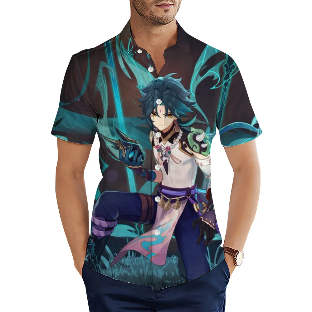 HX Fashion Anime Shirts Genshin Impact 3D Printed Short Sleeve Shirt for Men Summer Casual Streetwear Beach Shirt Camisas
HX Fashion Anime Shirts Genshin Impact 3D Printed Short Sleeve Shirt for Men Summer Casual Streetwear Beach Shirt Camisas