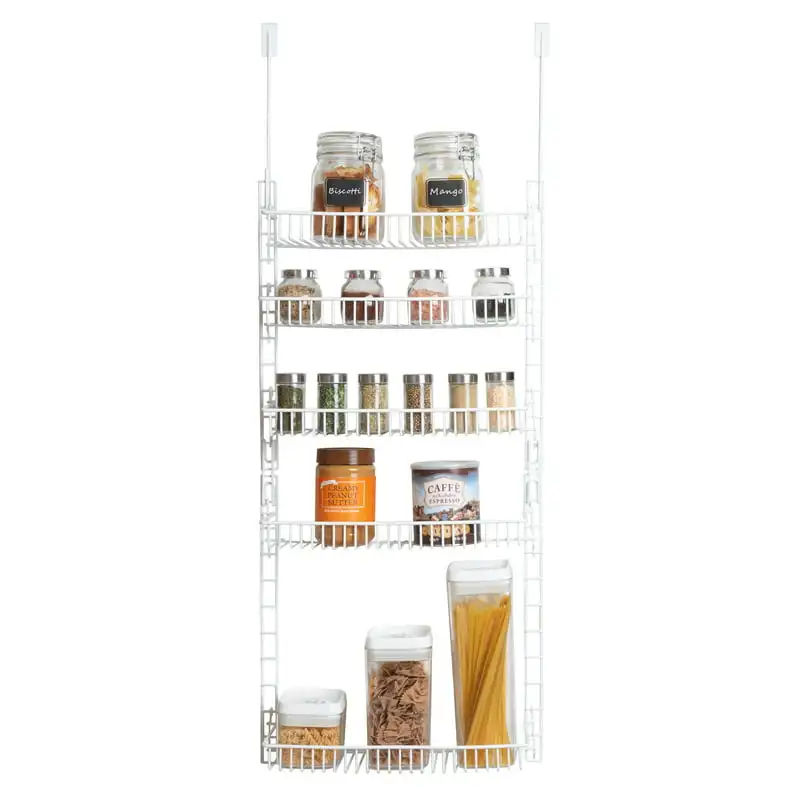 the Door Adjustable Pantry Organizer Rack w/ 5 Adjustable Shelves - Steel Metal - White
the Door Adjustable Pantry Organizer Rack w/ 5 Adjustable Shelves - Steel Metal - White