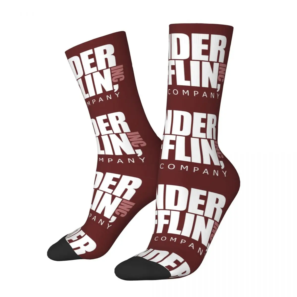 

Fashion Dunder Mifflin Logo The Office TV Show Football Socks Polyester Middle Tube Socks for Unisex Breathable