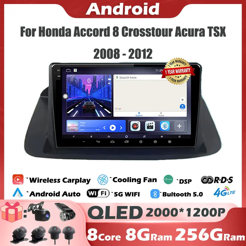 For Honda Accord 8 Crosstour Acura TSX 2008 - 2012 Android 14 Auto CarPlay Car Radio Navigation Multimedia Video Player Stereo
For Honda Accord 8 Crosstour Acura TSX 2008 - 2012 Android 14 Auto CarPlay Car Radio Navigation Multimedia Video Player Stereo