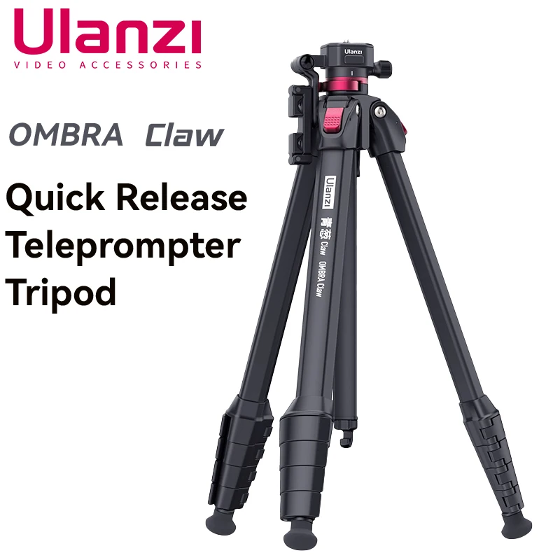 

Ulanzi TT07 OMBRA Aluminum Video Travel Tripod With Teleprompter Holder 360 Ballhead 8KG Load 1.5M Length Tripod for DSLR Camera