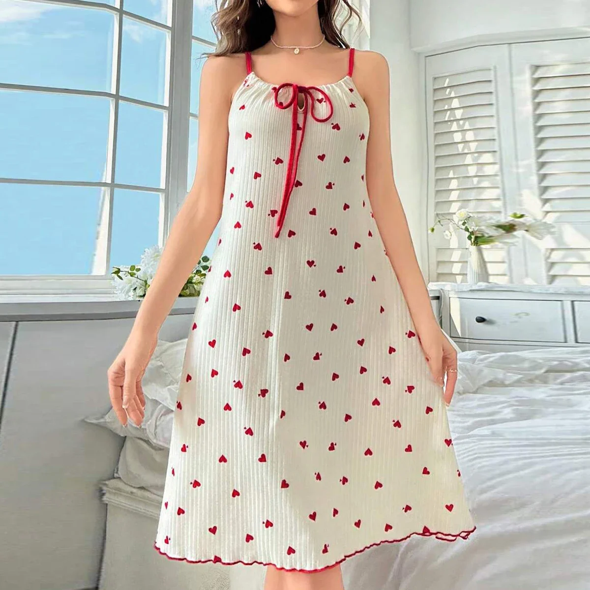 Women's Sexy Nightgown Love Printed Suspenders Comfortable Fashion Pajamas Homewear Women's Sexy Nightgown Love Printed Suspenders Comfortable Fashion Pajamas Homewear