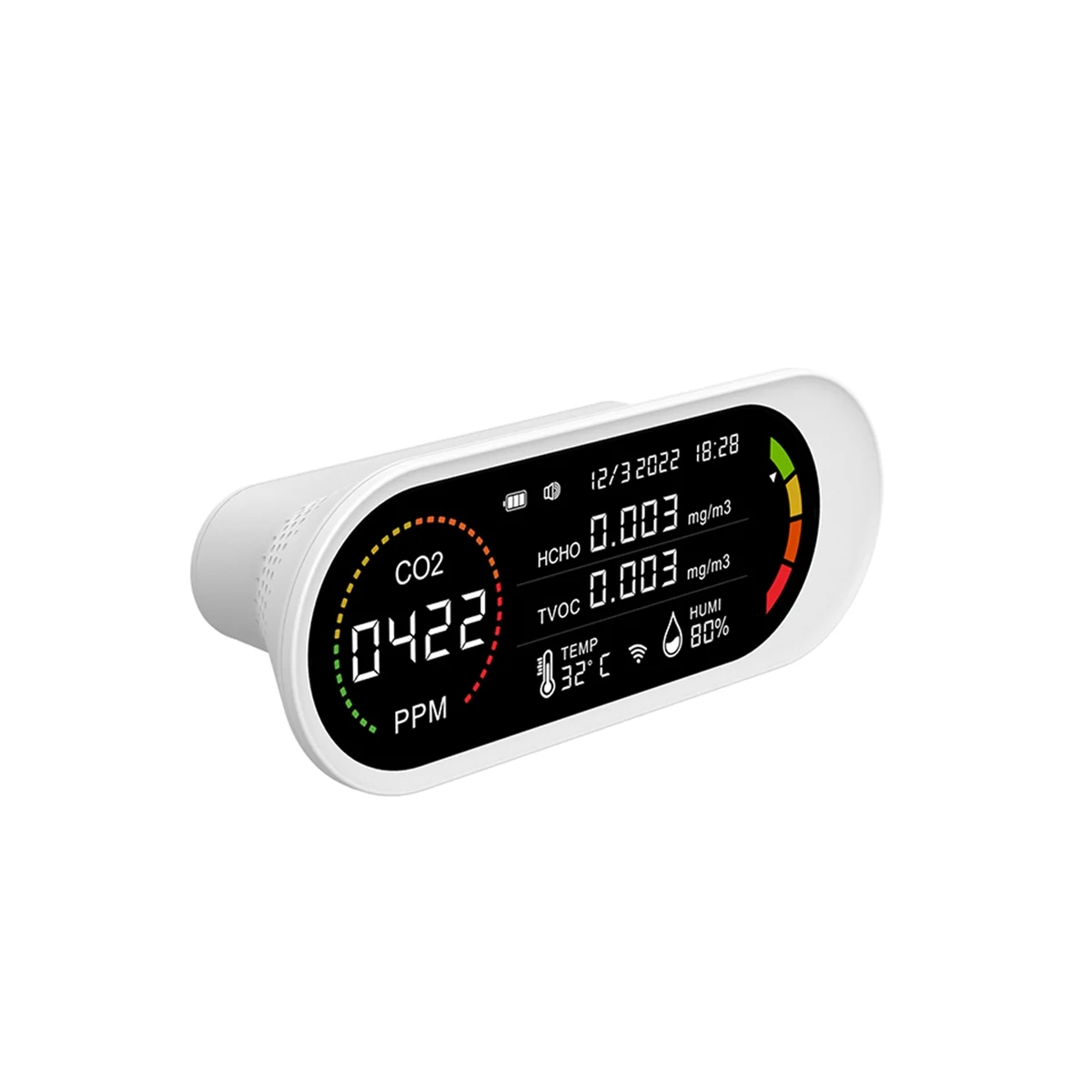 5 in 1 Air Quality Detector TVOC HCHO CO2 Meter Carbon Dioxide Temperature Humidity Testing Air Quality Monitor B
5 in 1 Air Quality Detector TVOC HCHO CO2 Meter Carbon Dioxide Temperature Humidity Testing Air Quality Monitor B