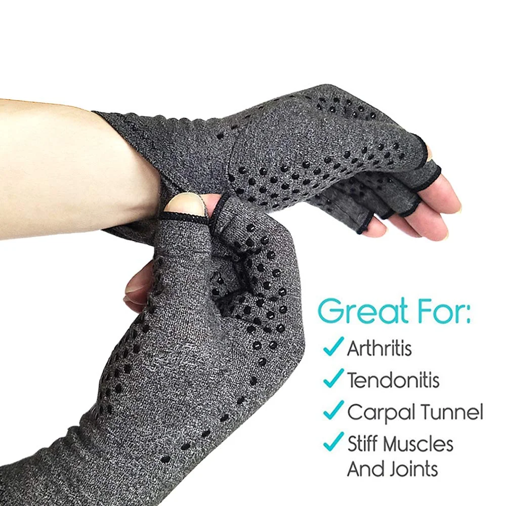 

1Pair Winter Compression Arthritis Gloves Rehabilitation Half-finger Gloves Anti Arthritis Therapy Gloves Pain Joint Relief