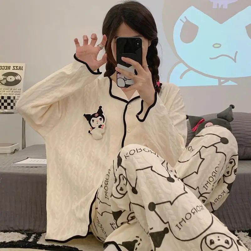 Sanrio Cute Sleepwear Loungewear Kuromi Cinnamoroll My Melody Pajamas Autumn Cartoon Loose Cardigan Sweet Home Clothes Kids Gift
Sanrio Cute Sleepwear Loungewear Kuromi Cinnamoroll My Melody Pajamas Autumn Cartoon Loose Cardigan Sweet Home Clothes Kids Gift