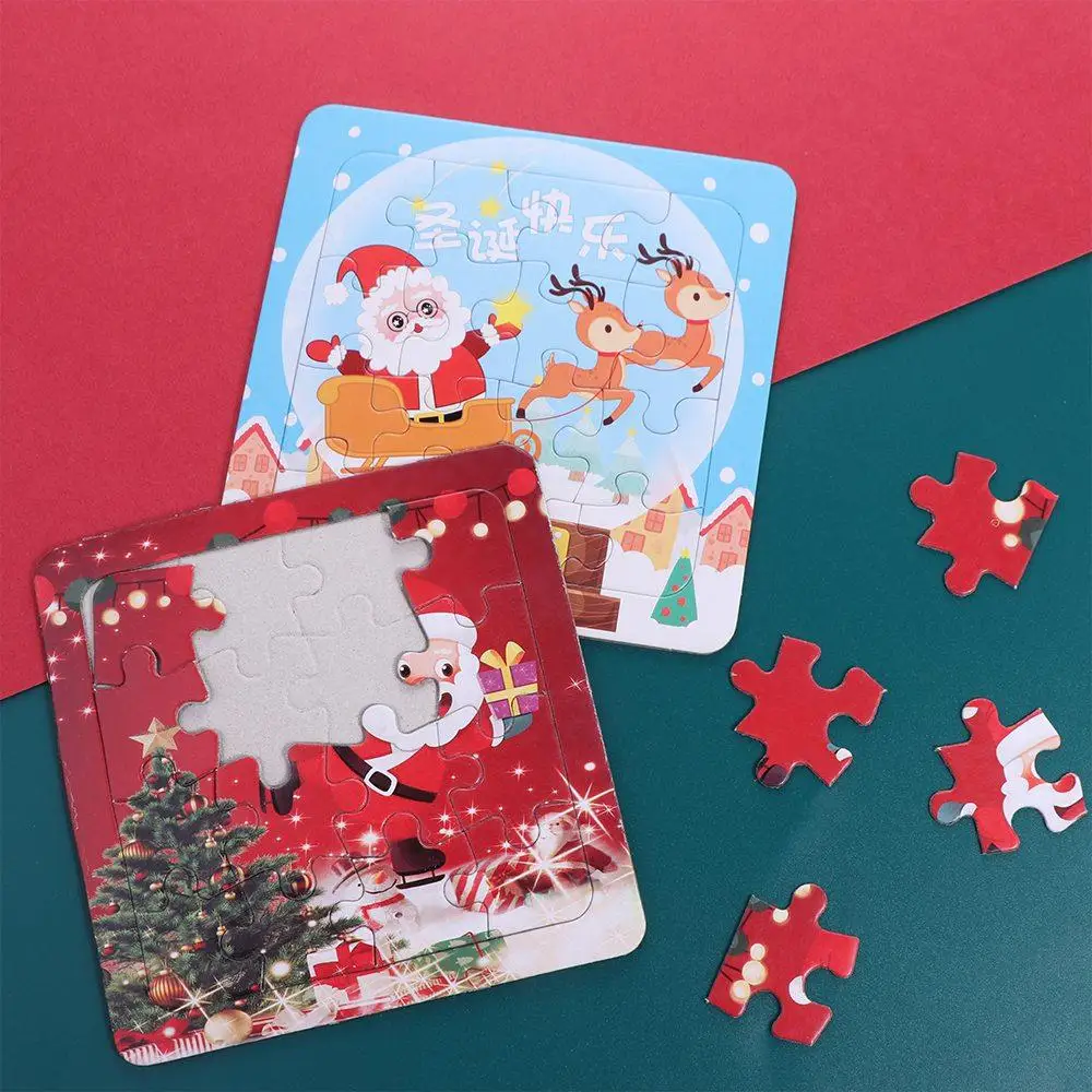 

Christmas Christmas Puzzle Toys Handmade Puzzle 3D Toys Santa Claus 3D Puzzle Santa Claus Animal Model Cartoon Jigsaw Puzzles