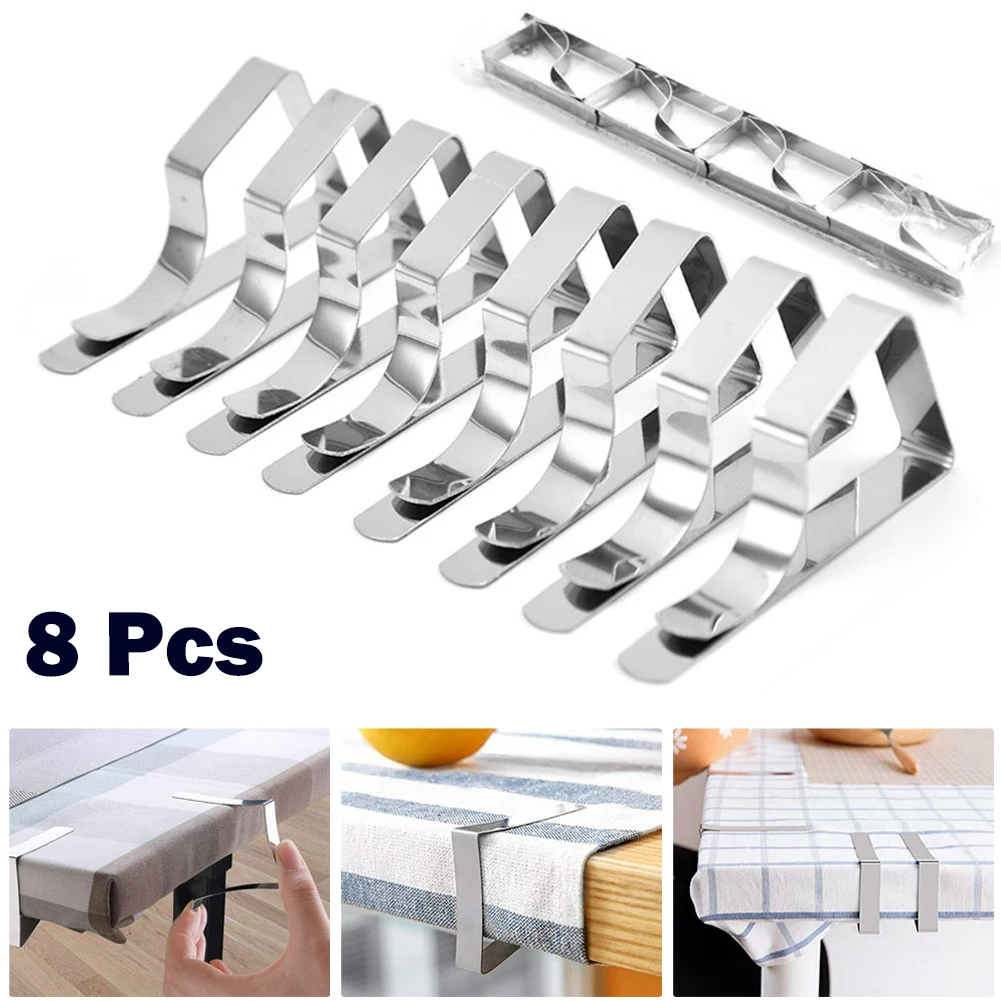 8Pcs Stainless Steel Tablecloth Clamps Table Cloth Clips Holder Clip For Wedding Camping Promenade Table Cloth Cover Fix Clips
8Pcs Stainless Steel Tablecloth Clamps Table Cloth Clips Holder Clip For Wedding Camping Promenade Table Cloth Cover Fix Clips