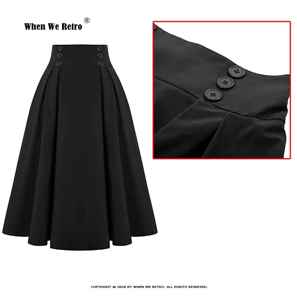 Solid Pleated Skirt Buttons Decoration High Waist Black Falda Summer Blue Purple Knee-length Casual Style Midi Skirt Jupe SS0037
Solid Pleated Skirt Buttons Decoration High Waist Black Falda Summer Blue Purple Knee-length Casual Style Midi Skirt Jupe SS0037