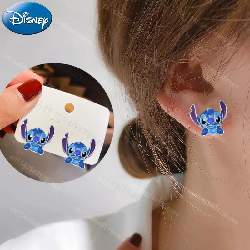 

Disney Lilo&Stitch Ear Pendants Kawaii Stitch Fashion Women Metal Earring Delicate Cartoon Female Jewelry Accessories Girl Gift