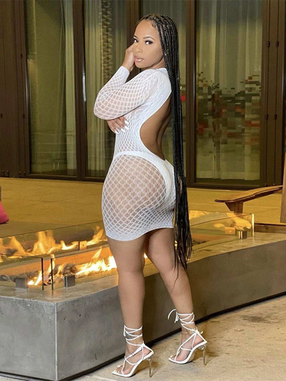 Women's Sexy Mesh Bodycon Hollow Out Beach Bodysuit Lingerie Mini Fishnet Dress Sexy Mesh Bikini Cover Up Skirt Party Nightdress
Women's Sexy Mesh Bodycon Hollow Out Beach Bodysuit Lingerie Mini Fishnet Dress Sexy Mesh Bikini Cover Up Skirt Party Nightdress