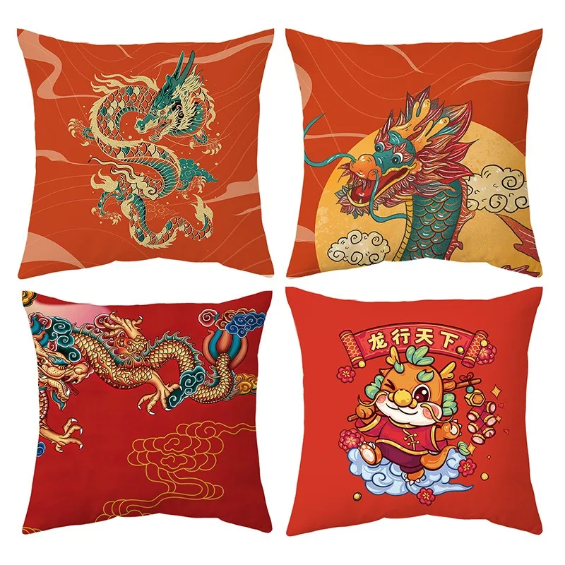 45X45CM 2024 Chinese New Year Cushion Cover Year of The Dragon Pillows Case Decoration for Sofa Pillow Cases
45X45CM 2024 Chinese New Year Cushion Cover Year of The Dragon Pillows Case Decoration for Sofa Pillow Cases