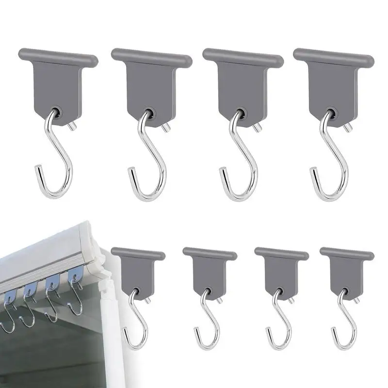 

8pcs RV S-Shape Camping Awning Hooks Clips Racks Tool Awning Clothes Hooks RV Tent Hangers Light Hangers For Caravan Camper