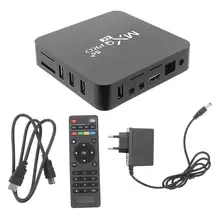 MXQ 4K Android 7.1 Quad-core Smart TV Box 1G+8G H.265 4K 1080P Decoder IPTV with EU Plug (Black)
MXQ 4K Android 7.1 Quad-core Smart TV Box 1G+8G H.265 4K 1080P Decoder IPTV with EU Plug (Black)