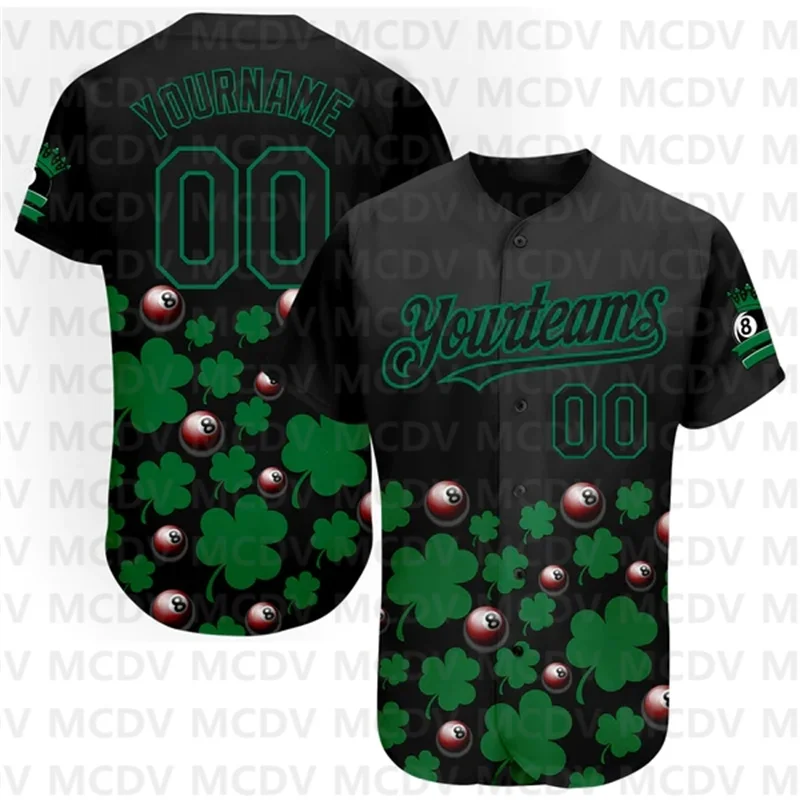 Custom Black Green 3D Pattern Design Clovers And Billiards Balls St. Patrick's Day Authentic Baseball Jersey
Custom Black Green 3D Pattern Design Clovers And Billiards Balls St. Patrick's Day Authentic Baseball Jersey