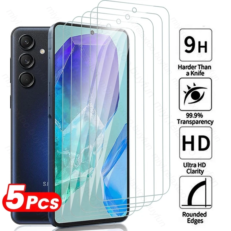 

5Pcs 9H Tempered Glass For Samsung Galaxy M55 M 55 5G SM-M556B 6.7" Screen Protector Film On SamsungM55 Samung Samsyng M-55 55M
