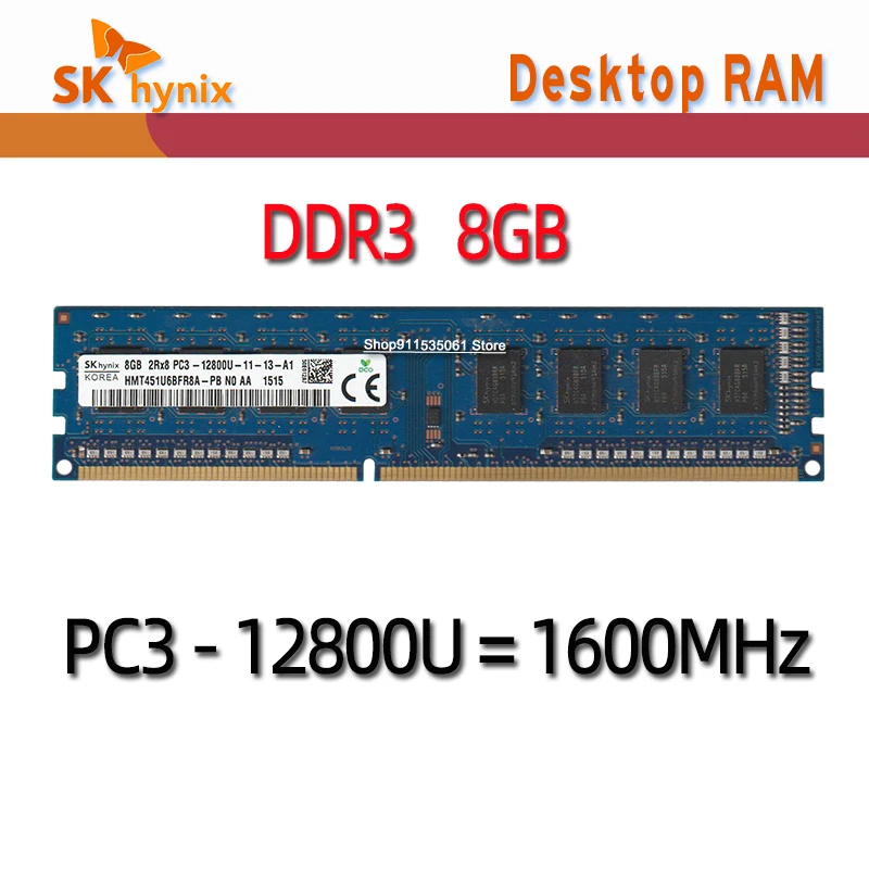 

Sk Hynix RAMs ddr3 8 Гб PC3L 1Rx8 PC3 2Rx8 12800U-11 1600 МГц настольная память