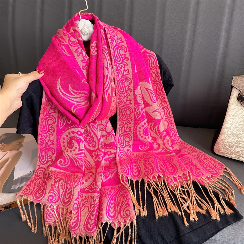 Luxury Pashmina Silk Scarf Shawl Wrap Paisley Jacquard Flowers Borders Layers Reversible Classic Tassels For Women 70X190cm 40 Mallzona Sfa63ef3b029746a0a3887644e32b6a1fn Luxury Pashmina Silk Scarf Shawl Wrap Paisley Jacquard Flowers Borders Layers Reversible Classic Tassels For Women 70X190cm Mallzona