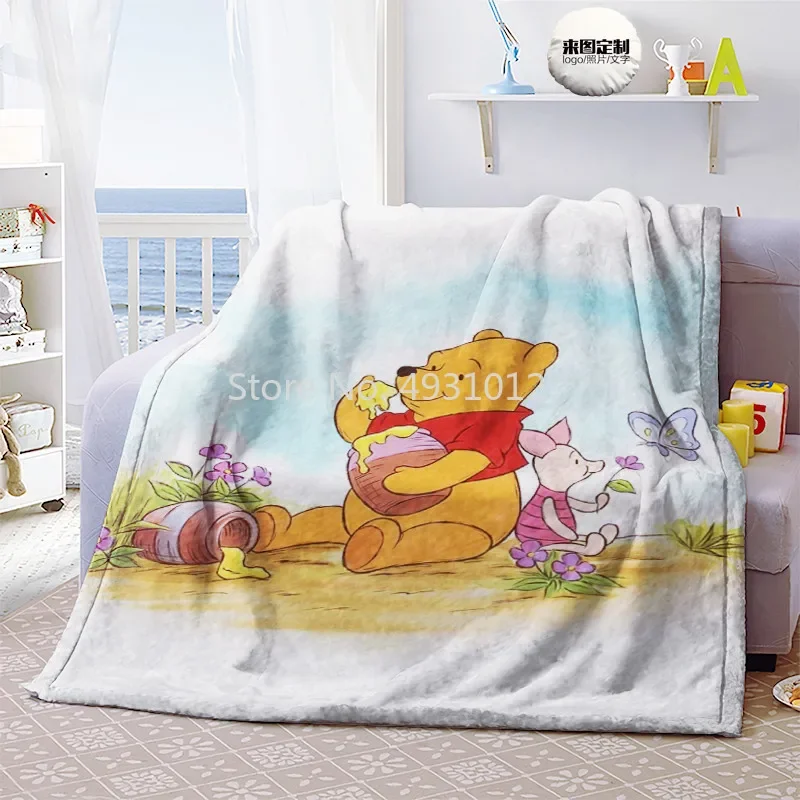 

Cartoon Winnie Tigger Piglet Baby Blanket Adult Throw Quilt Home Textiles Student Dormitory Office Air Conditioning Cover