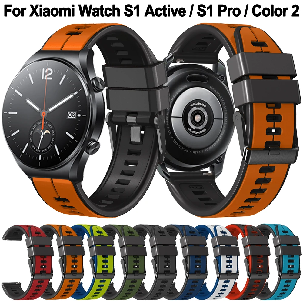 Ремешок силиконовый для Xiaomi Mi Watch Color 2 Sport S1 Pro, браслет для наручных часов Mi Watch S2 42 мм 46 мм, 22 мм 
Ремешок силиконовый для Xiaomi Mi Watch Color 2 Sport S1 Pro, браслет для наручных часов Mi Watch S2 42 мм 46 мм, 22 мм