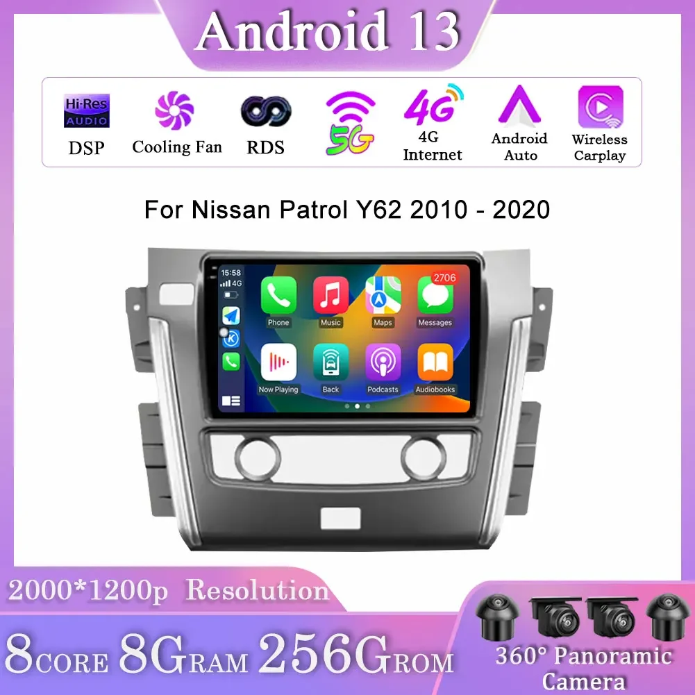 Автомобильный радиоплеер для Nissan патруль Y62 2010 - 2020 беспроводной Carplay Android автомобильный мультимедийный навигатор инструменты GPS камера DVR RDS
Автомобильный радиоплеер для Nissan патруль Y62 2010 - 2020 беспроводной Carplay Android автомобильный мультимедийный навигатор инструменты GPS камера DVR RDS