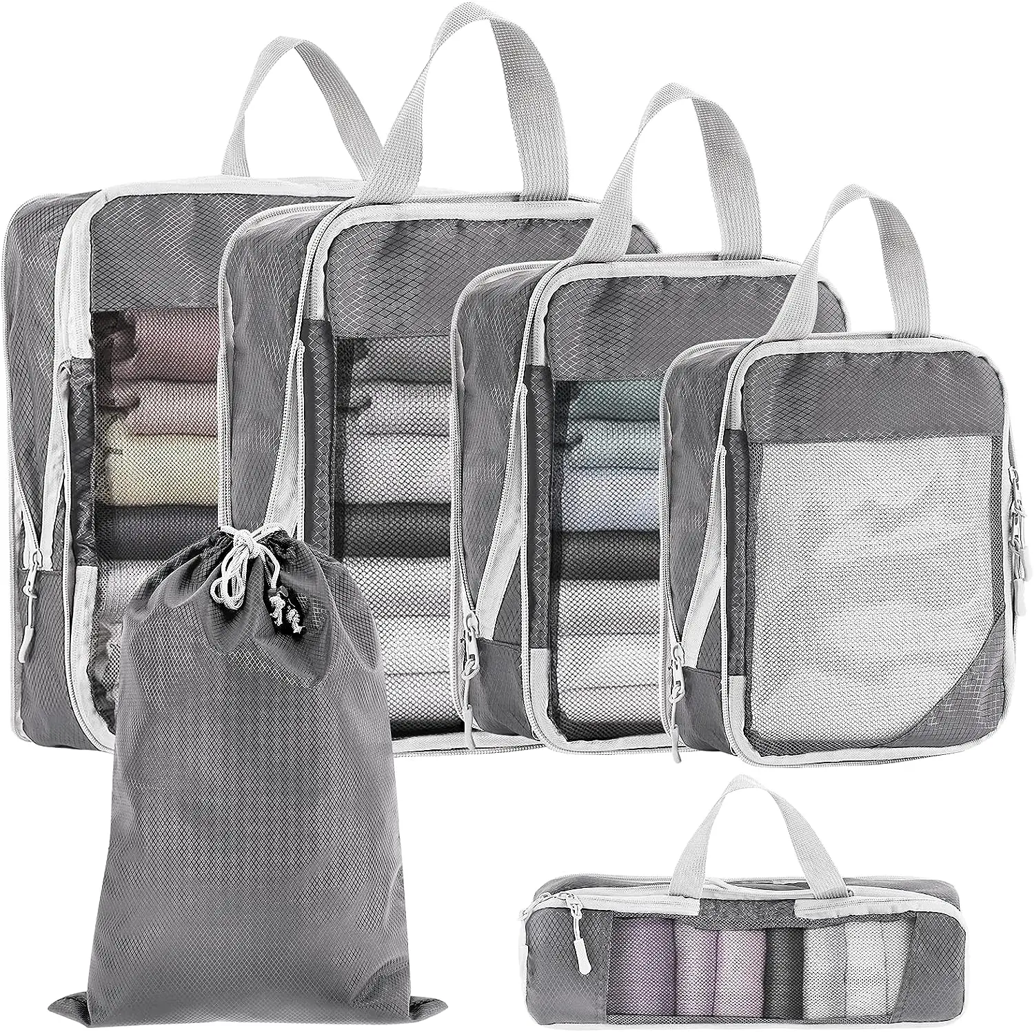 6PCS Storage Organizer Travel Compressed Packing Cubes Set With Shoe Bag Mesh Visual Luggage Portable Lightweight Suitcase Bag
6PCS Storage Organizer Travel Compressed Packing Cubes Set With Shoe Bag Mesh Visual Luggage Portable Lightweight Suitcase Bag