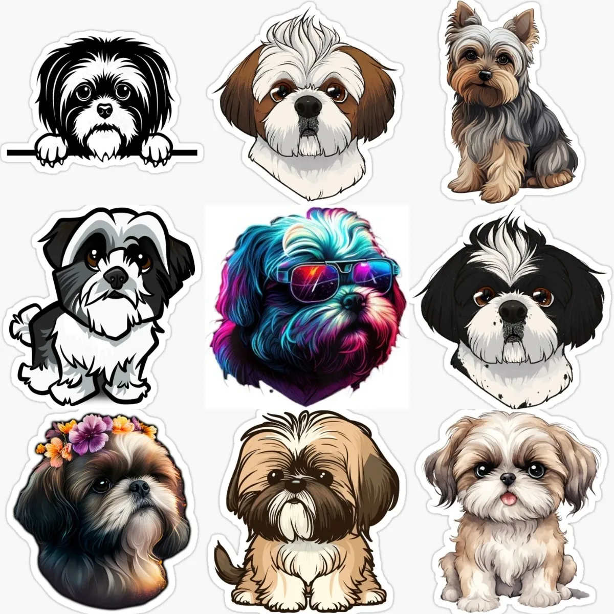 Shih Tzu Dog Cute Creative Waterproof Decorate PVC Sticker for Laptop Camper Off-road Car Wall Door Table Fridge Bicycle Helmet
Shih Tzu Dog Cute Creative Waterproof Decorate PVC Sticker for Laptop Camper Off-road Car Wall Door Table Fridge Bicycle Helmet