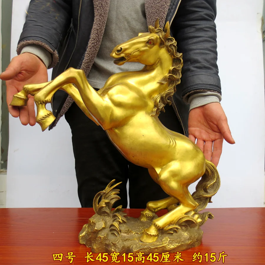 large HOME SHOP Company Business booming Money Drawing bring good luck Success golden horse Bronze carving FENG SHUI statue
large HOME SHOP Company Business booming Money Drawing bring good luck Success golden horse Bronze carving FENG SHUI statue