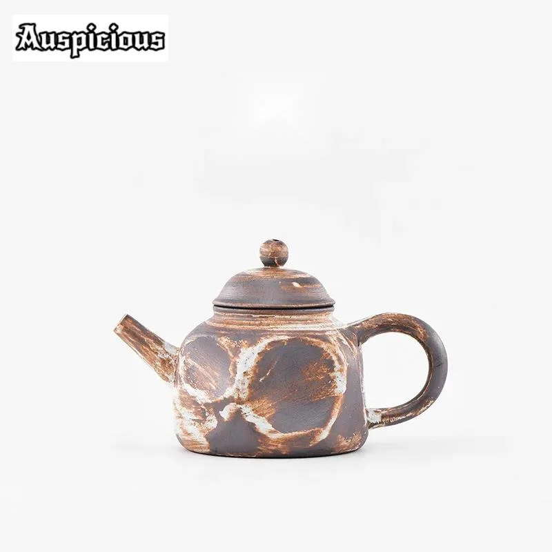 

150ml Creative Rough Pottery Gourd Teapot Japanese Handmade Pot Retro Tea Brewing Kettle with Ball Hole Kung Fu Tea Cafes Gift