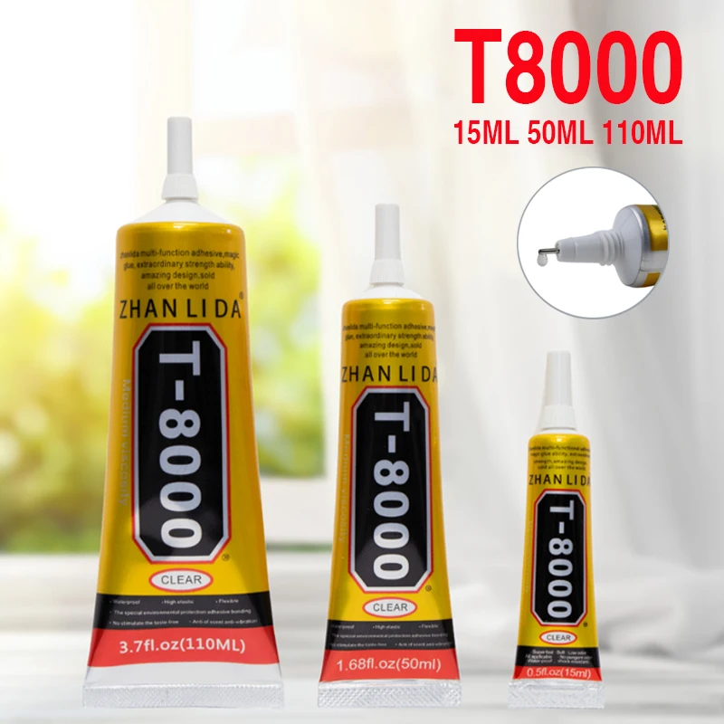 15ML 50ML 110ML T8000 Multi Purpose Adhesive Repair Phone Back Cover DIY Fixed Strong Glue T-8000 Precision Applicator Tip
15ML 50ML 110ML T8000 Multi Purpose Adhesive Repair Phone Back Cover DIY Fixed Strong Glue T-8000 Precision Applicator Tip