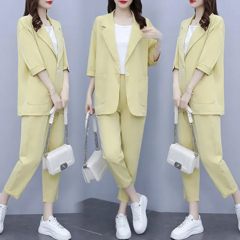 Loose Blazer Pants Suits Women's Spring Summer Clothing Temperament Fashionable Two Piece Set 2022 New Casual Outfits h908
Loose Blazer Pants Suits Women's Spring Summer Clothing Temperament Fashionable Two Piece Set 2022 New Casual Outfits h908