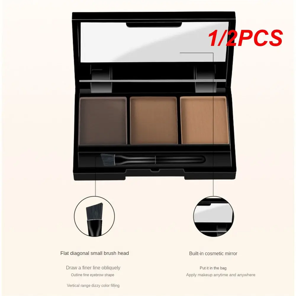 

1/2PCS Nose Shadow Three-in-one Natural Eyebrow Cream Cosmetics Eyebrow Makeup Palette Long-lasting 3 Colors Shadow Powder