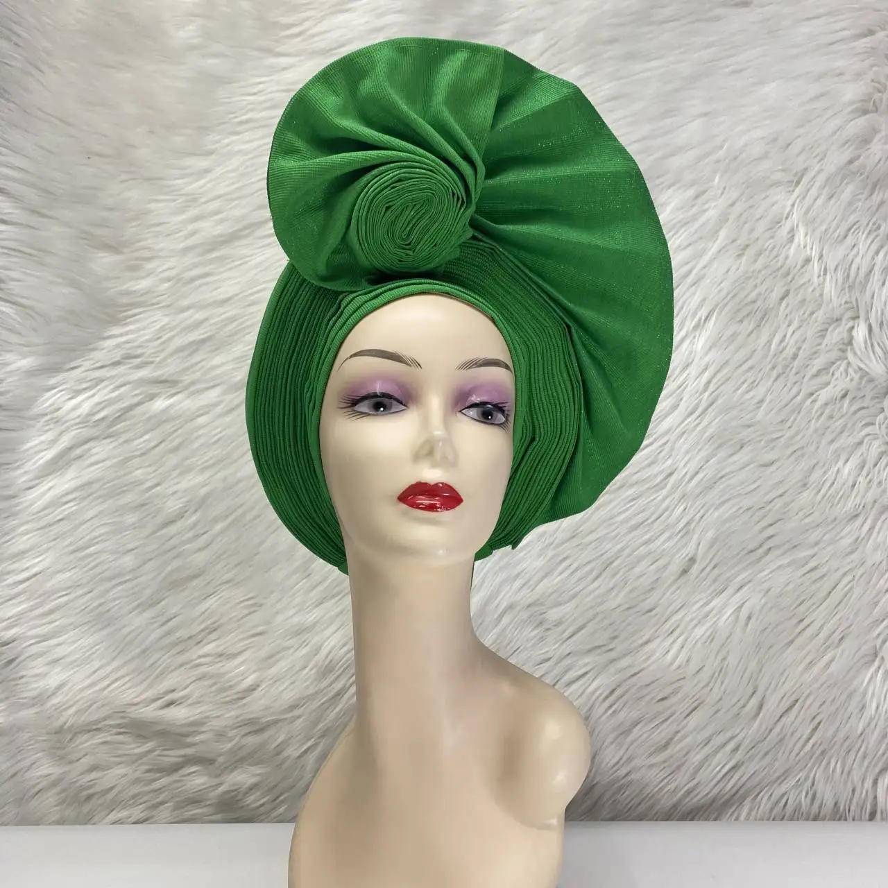 

2023 Latest Design Head Wrap African Aso Oke Gele Headtie African Turban Cap already Made Femme Auto Gele For Party Z616-2